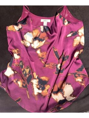 Bar III Plum Floral Satin Cami Top